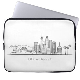 Minimalistische Illustration der Skyline von Los A Laptopschutzhülle