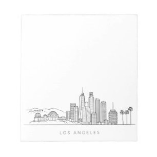 Minimalistische Illustration der Skyline von Los A Notizblock