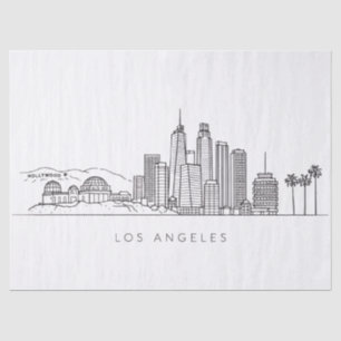 Minimalistische Illustration der Skyline von Los A Seidenpapier