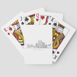 Minimalistische Illustration der Skyline von Los A Spielkarten
