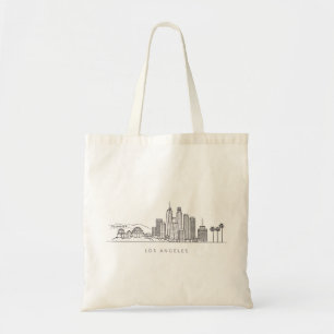 Minimalistische Illustration der Skyline von Los A Tragetasche