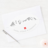 Minimalistische Illustration von Eiger, Mönch und  Ovaler Aufkleber (Umschlag)
