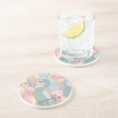 Minimalistische Illustration von Hundemuster Paste Getränkeuntersetzer (Seite)