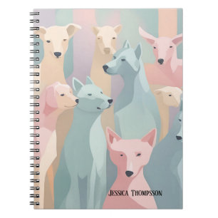 Minimalistische Illustration von Hundemuster Paste Notizblock