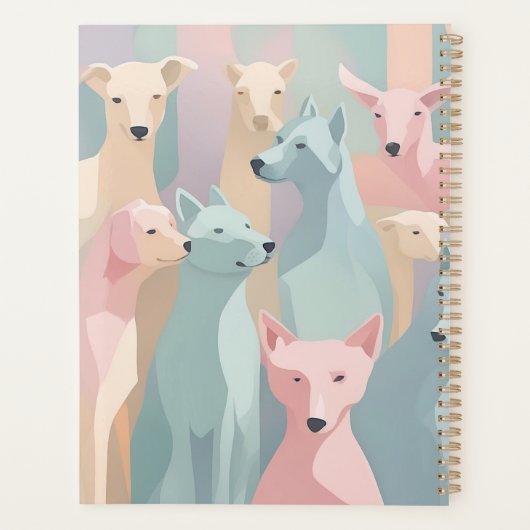 Minimalistische Illustration von Hundemuster Paste Planer (Rückseite)