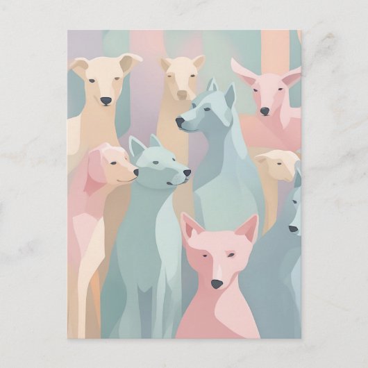 Minimalistische Illustration von Hundemuster Paste Postkarte (Vorderseite)