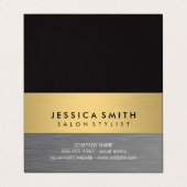 Minimalistische Imitate aus Metall, goldfarbener F Visitenkarten (Außenseite Aufgefaltet)