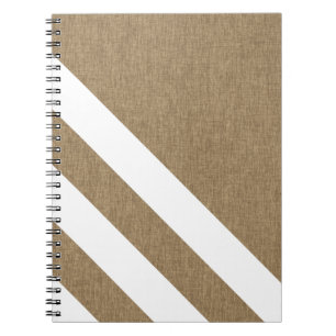 Minimalistische Imitate Burlap White Stripes Notizblock