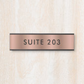 Minimalistische Imitate Copper Black Suite Nummer Türschild (Vorderseite )