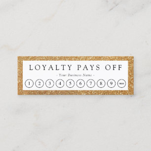 Minimalistische Imitate Gold Border Loyalty Punch  Treuekarte