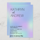 Minimalistische Imitate Holografische Hochzeitsein Einladung (Vorne/Hinten)