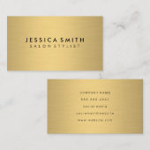 Minimalistische Imitate Metallic Gold gebürstet Visitenkarte (Vorne/Hinten)