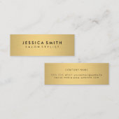 Minimalistische Imitate Metallic Gold Mini Visitenkarte (Vorne/Hinten)