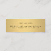 Minimalistische Imitate Metallic Gold Mini Visitenkarte (Rückseite)