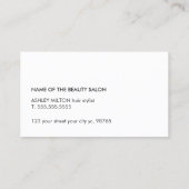 Minimalistische Imitate Silver Black Hair Stylist Visitenkarte (Rückseite)