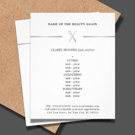 Minimalistische Imitate Silver Scissy Fairstylist  Flyer