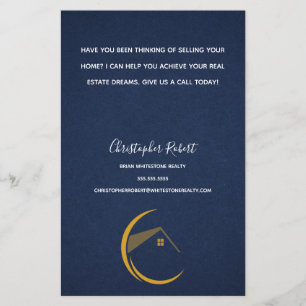 Minimalistische Immobilien in Navy Blau Flyer