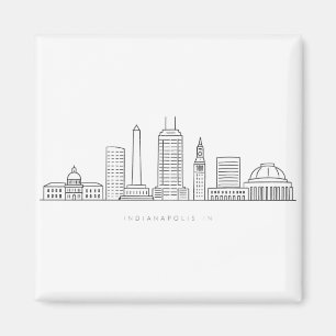 Minimalistische Indianapolis-Skyline-Illustration Magnet