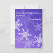 Minimalistische Indigo Snowflakes Kinderdusche Dan Dankeskarte (Rückseite)