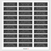 MINIMALISTISCHE individuelle Hochzeitsgast-Adresse Aufkleber (Blatt)