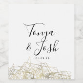 Minimalistische industrielle Imitate - Goldene Hoc Weinetikett (Einzelnes Label)