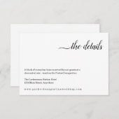 Minimalistische Informationen / Detailkarte Begleitkarte (Vorne/Hinten)