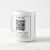 Minimalistische Informationen zu den QR-Codes für  Kaffeetasse (Vorderseite Links)