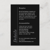 Minimalistische Informationen zu modernen Schwarz- Begleitkarte (Vorderseite)