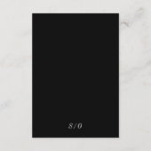 Minimalistische Informationen zu modernen Schwarz- Begleitkarte (Rückseite)