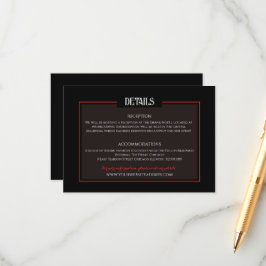 Minimalistische Informationen zur Hochzeit in Schw Begleitkarte