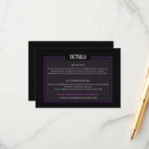 Minimalistische Informationen zur Hochzeit in Schw Begleitkarte