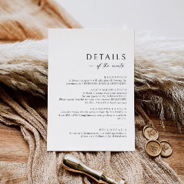 Minimalistische Informationen zur Umschließungskar Mitteilungskarte