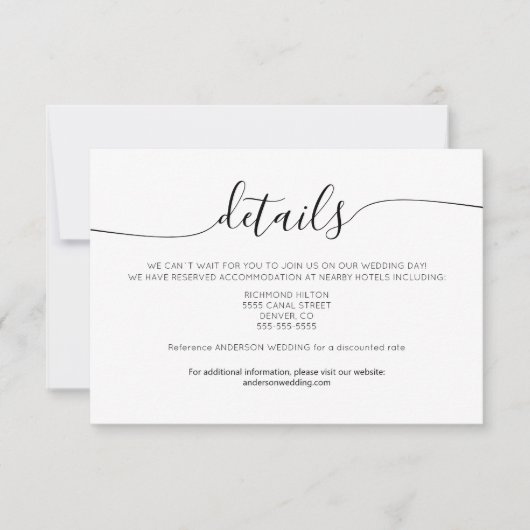 Minimalistische Informationskarte Mitteilungskarte (Vorderseite)