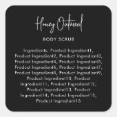 Minimalistische Inhaltsstoffe für benutzerdefinier Quadratischer Aufkleber (Vorderseite)