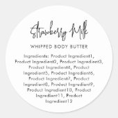 Minimalistische Inhaltsstoffe für moderne Skripte Runder Aufkleber (Vorderseite)