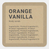 Minimalistische Inhaltsstoffe Grenzkraftkennzeichn Quadratischer Aufkleber (Vorderseite)