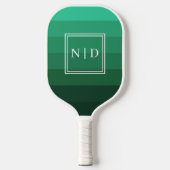 Minimalistische Initialen der modernen grünen Mono Pickleball Schläger (Vorderseite)