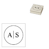 Minimalistische Initialen Hochzeit Gummistempel (Stempel)