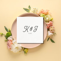 Minimalistische Initials Black Script Monogram Wed