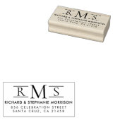 Minimalistische Initials Hochzeit Rücksendeadresse Gummistempel (Stempel)