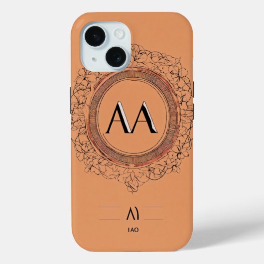 Minimalistische Initials Symbol iPhone Case - IAO (Rückseite)