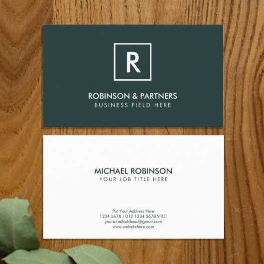 Minimalistische Initialzündung in quadratischem Ra Visitenkarte