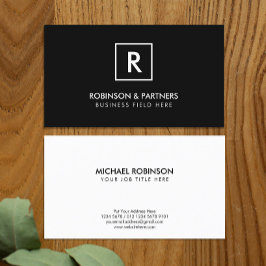 Minimalistische Initialzündung in quadratischem Ra Visitenkarte