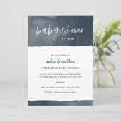 Minimalistische Ink Wash Baby Dusche per Mail Einladung (Stehend Vorderseite)