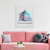 Minimalistische, inspirierende "SOUL Wrapped Canva Leinwanddruck (Insitu (Wohnzimmer))