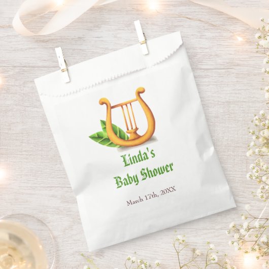 Minimalistische irische goldene Harfendusche Geschenktütchen (Ausgeschnitten)