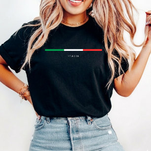 Minimalistische Italien Flagge Reisender italienis T-Shirt
