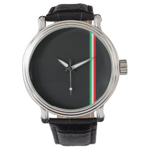 Minimalistische italienische Flagge Armbanduhr