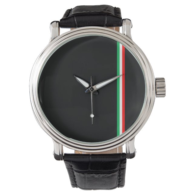 Minimalistische italienische Flagge Armbanduhr (Vorderseite)