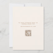 Minimalistische Ivory- und Tan-Bogen-Foto-QR-Code- Save The Date (Rückseite)